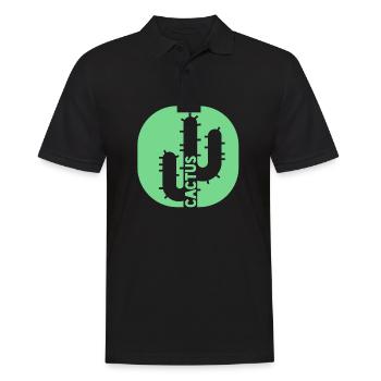 Kaktus Grün Cool - Männer Poloshirt - Schwarz - Vorne - Kai (181cm)
