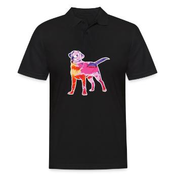 Cadeau chien Rainbow Labrador Retriever - Polo Homme - noir - Devant - Kai (181cm)