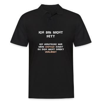 Cacher sixpack / humour cadeau en surpoids - Polo Homme - noir - Devant - Kai (181cm)