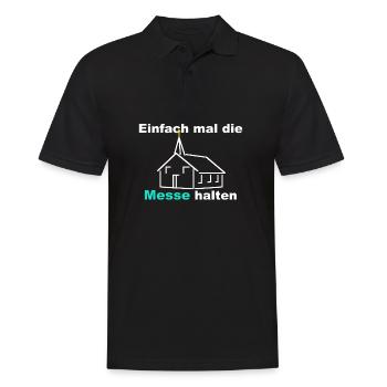 Einfach mal die Messe halten Fresse halten - Männer Poloshirt - Schwarz - Vorne - Kai (181cm)