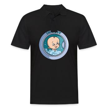 I am a boy - washing machine - Men's Polo Shirt - black - Front - Kai (181cm)