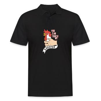 Tu peux toucher mon coq - Polo Homme - noir - Devant - Kai (181cm)