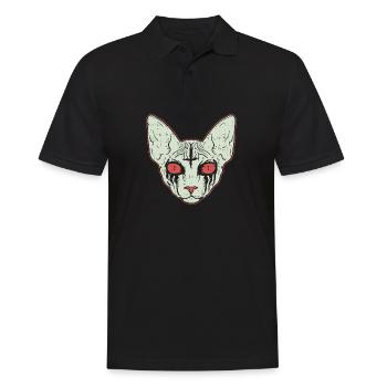 Sphinx Cat - Black Metal Cat - Men's Polo Shirt - black - Front - Kai (181cm)