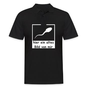 Spermie hier altes Bild von mir lustig witzig - Männer Poloshirt - Schwarz - Vorne - Kai (181cm)