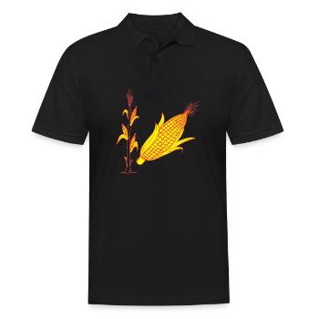Mais kolben pflanze ernte erntedank fest anbau bau - Männer Poloshirt - Schwarz - Vorne - Kai (181cm)