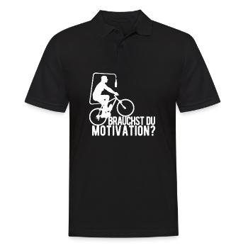 Fahrrad Spruch Spass lustig Fahrradfahren Bier - Männer Poloshirt - Schwarz - Vorne - Kai (181cm)