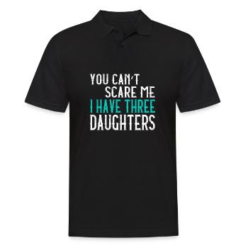 Three daughters mother father mom dad fathers gift - Men's Polo Shirt - black - Front - Kai (181cm)