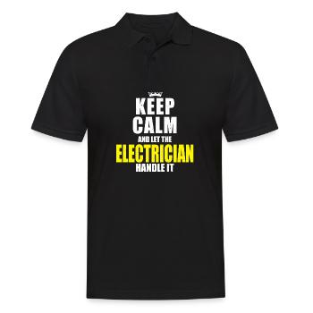 Elektriker Keep calm Sprueche Spruch Geschenk - Männer Poloshirt - Schwarz - Vorne - Kai (181cm)
