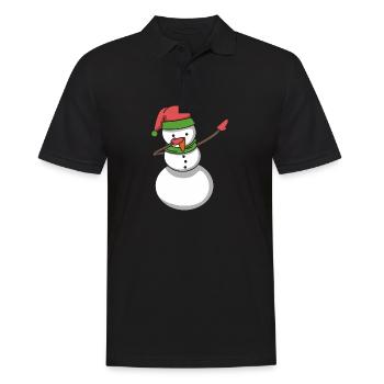 Bonhomme de neige tamponnant hip-hop cadeau de Noël - Polo Homme - noir - Devant - Kai (181cm)