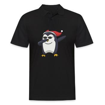 Pinguin dabbing Weihnachten Geschenk Hip Hop cool - Männer Poloshirt - Schwarz - Vorne - Kai (181cm)
