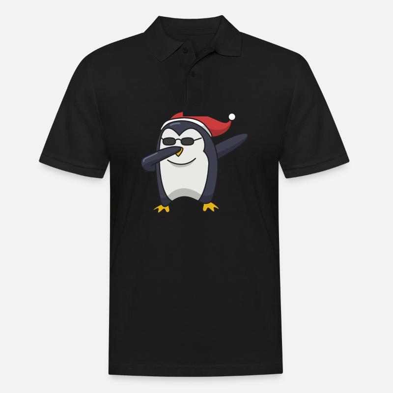Pinguin dabbing Weihnachten Geschenk Hip Hop cool - Männer Poloshirt - Schwarz