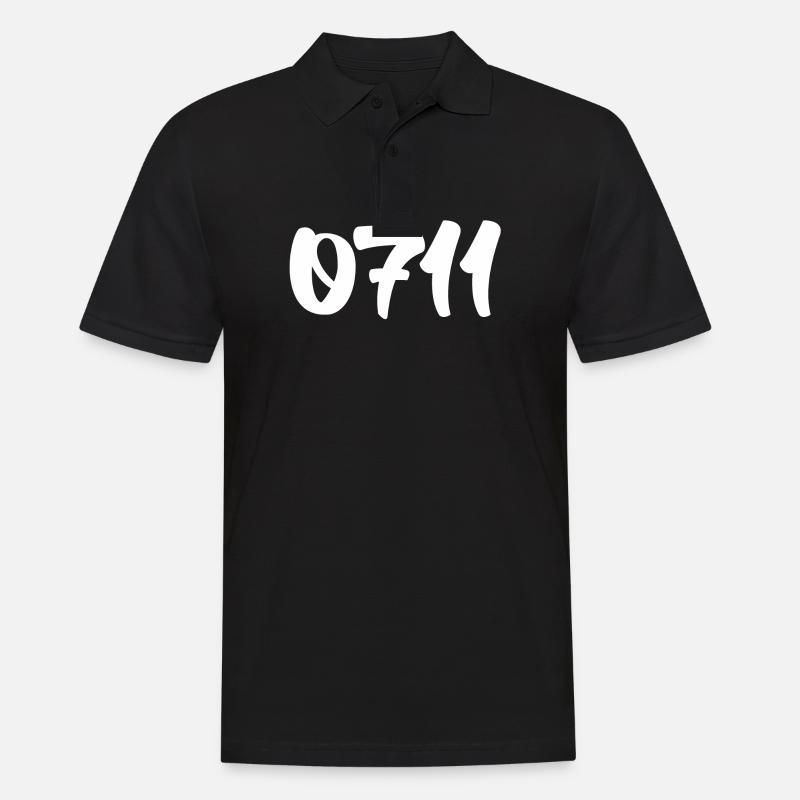 0711 Stuttgart Shirt Geschenk Geschenkidee - Männer Poloshirt - Schwarz