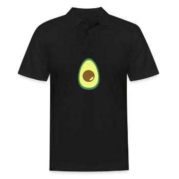 Avokado Motiv - Männer Poloshirt - Schwarz - Vorne - Kai (181cm)