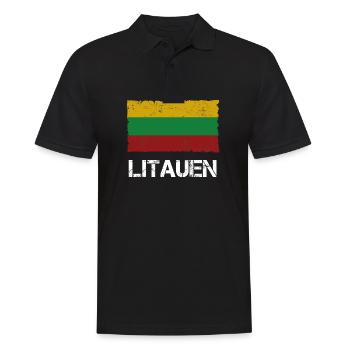 Litauen - Männer Poloshirt - Schwarz - Vorne - Kai (181cm)