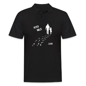 Vater und Tochter Never walk alone - Männer Poloshirt - Schwarz - Vorne - Kai (181cm)