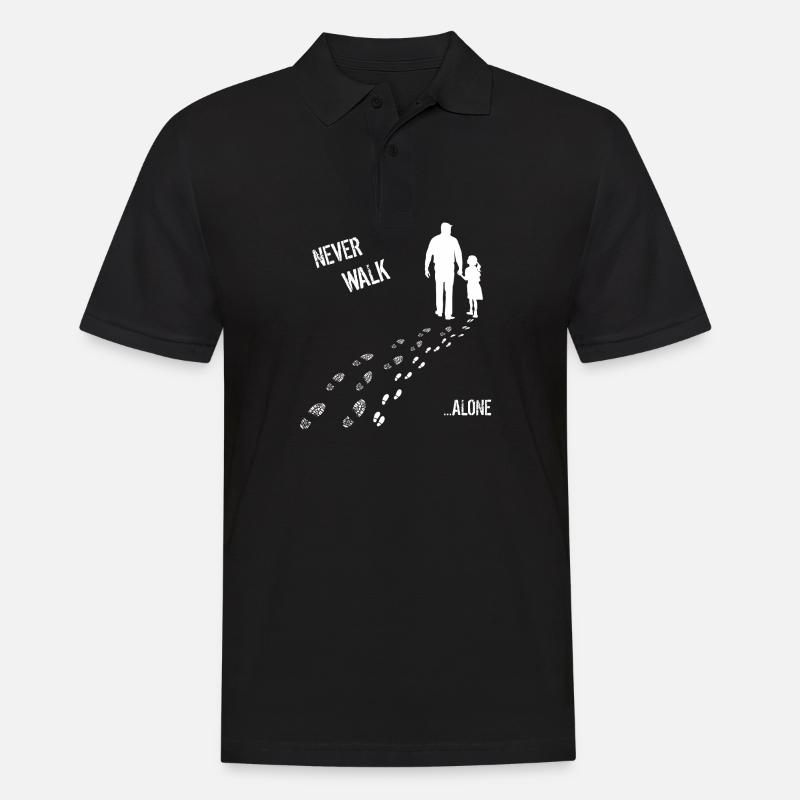 Vater und Tochter Never walk alone - Männer Poloshirt - Schwarz