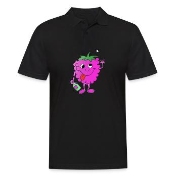 Betrunkene Himbeere - Männer Poloshirt - Schwarz - Vorne - Kai (181cm)