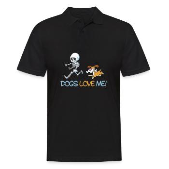 squelette chien Halloween idée cadeau hommes femmes - Polo Homme - noir - Devant - Kai (181cm)