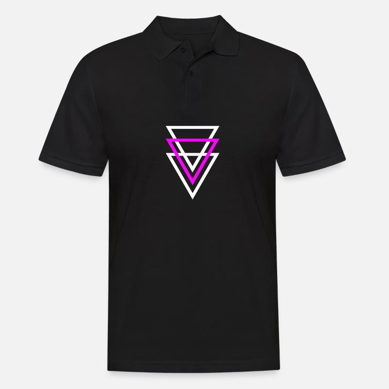 Dreiecke - Männer Poloshirt - Schwarz