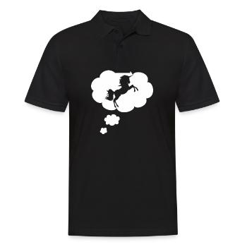 Licorne dans la bulle de pensée - Polo Homme - noir - Devant - Kai (181cm)