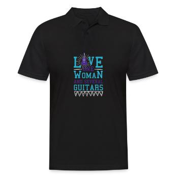 Cadeau banjo pour guitare électrique et mandoline - Polo Homme - noir - Devant - Kai (181cm)