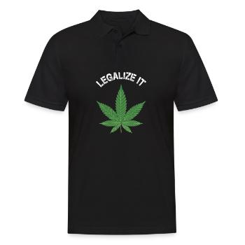 LEGALIZE IT - Männer Poloshirt - Schwarz - Vorne - Kai (181cm)