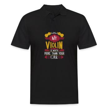 Lustig Streichinstrument Geigenbauer Geschenk - Männer Poloshirt - Schwarz - Vorne - Kai (181cm)