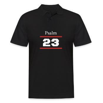 psalm 23. Der HERR ist mein Hirte. - Männer Poloshirt - Schwarz - Vorne - Kai (181cm)