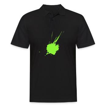 Color blot neon green - Men's Polo Shirt - black - Front - Kai (181cm)
