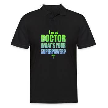 Docteur médecin medic médecine symbole cadeau - Polo Homme - noir - Devant - Kai (181cm)