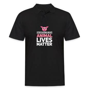 Vegan Végétalien végétarien nourriture végétalienne cadeau - Polo Homme - noir - Devant - Kai (181cm)