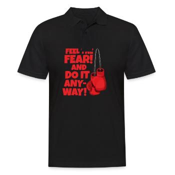 Fell the fear, boxing - Men's Polo Shirt - black - Front - Kai (181cm)