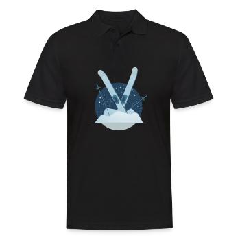 Skiing, skiing - Men's Polo Shirt - black - Front - Kai (181cm)
