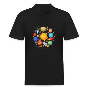 planet, sun, earth, pantene, universe - Men's Polo Shirt - black - Front - Kai (181cm)