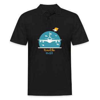 Travel the world Reisen Reise - Men's Polo Shirt - black - Front - Kai (181cm)