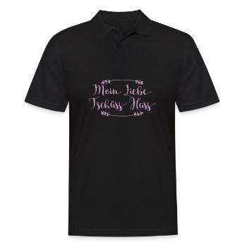 Moin Liebe - Tschüss Hass I Geschenkidee - Männer Poloshirt - Schwarz - Vorne - Kai (181cm)