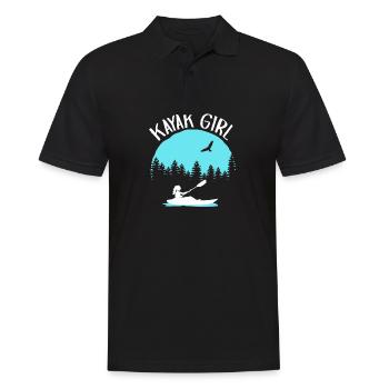 Kayak filles femmes T-shirts sports nautiques cadeau - Polo Homme - noir - Devant - Kai (181cm)
