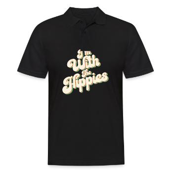 Hippie Music | Hippies Lifestyle 60s Gift Idea - Men's Polo Shirt - black - Front - Kai (181cm)