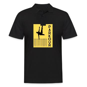 Le parcours Fitness Style free runner - Männer Poloshirt - Schwarz - Vorne - Kai (181cm)