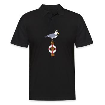 Seagull ⚓️ north ⚓️ - Men's Polo Shirt - black - Front - Kai (181cm)