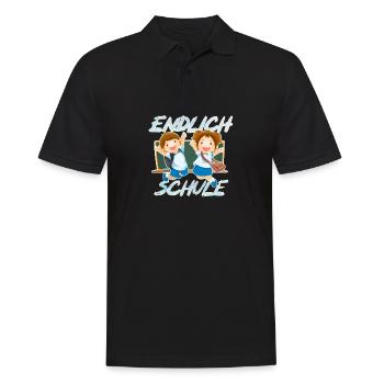 Einschulung Schule Schüler Ferien Unterricht - Männer Poloshirt - Schwarz - Vorne - Kai (181cm)
