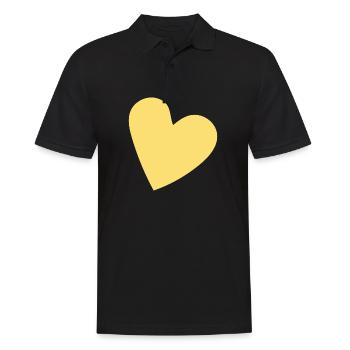 Gelbes Herz - Männer Poloshirt - Schwarz - Vorne - Kai (181cm)