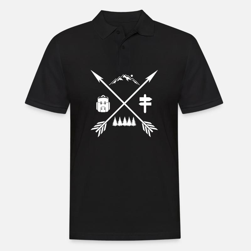 Randonner Backpacker Montagnes Camping Cadeau - Polo Homme - noir