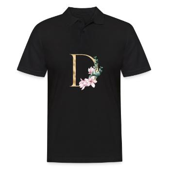 Alphabet D - Men's Polo Shirt - black - Front - Kai (181cm)