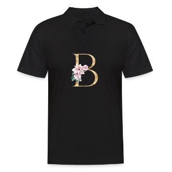 Alphabet B - Men's Polo Shirt - black - Front - Kai (181cm)