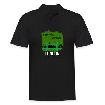 London Tower Bridge - Männer Poloshirt - Schwarz - Vorne - Kai (181cm)