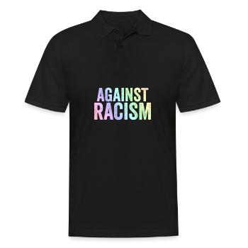 Gegen Rassismus | Antifa Antifaschismus Geschenke - Männer Poloshirt - Schwarz - Vorne - Kai (181cm)