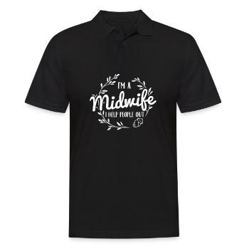 Sage-femme | Cadeaux de profession de sages-femmes - Polo Homme - noir - Devant - Kai (181cm)