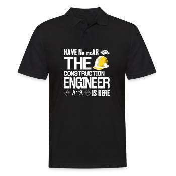 Konstruktion Engineer Bürgerlich Maschinenbau - Männer Poloshirt - Schwarz - Vorne - Kai (181cm)