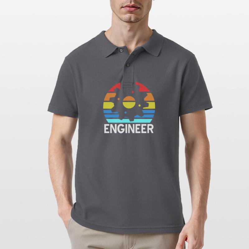 Engineer Civil Builder Mechanical Engineering Math Men's Polo Shirt